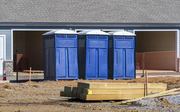 the portable restroom can be moved around on the job site as needed